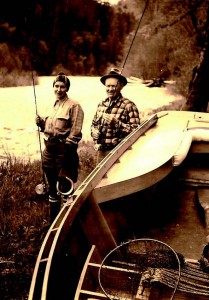 2010-Autumn-Oregon-History-Willamette-Valley-McKenzie-River-guide-Woodie-Hindman-and-wife-Ruth-drift-boat