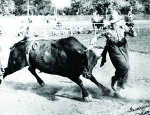 july-august-2012-1859-eastern-oregon-pendleton-rodeo-history-george-doak-rodeo-clown-avoiding-bull-pendleton-round-up