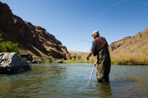 2013-July-August-Oregon-Fish-Oregon-Rivers-Tyler-Roemer-Fly-Fishing-Behind-View-Fishing-Standing-in-River