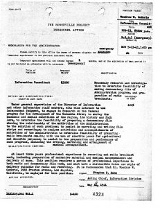 Woody Guthrie's Emergency Appointment as an Information Consultant at the BPA (courtesy of the BPA)