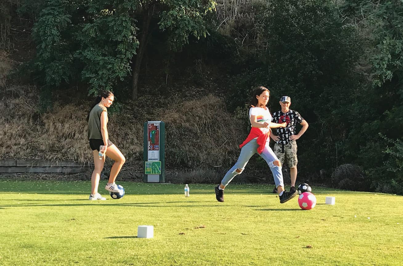 Footgolf is played on a municipal golf course.