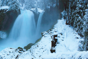 Sahalie Falls, on the McKenzie River National Scenic Trail, is steps from trailhead access off Highway 126.