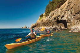 One bucket list item on the Oregon Coast is kayaking among the arches and seastacks on the southern coast.