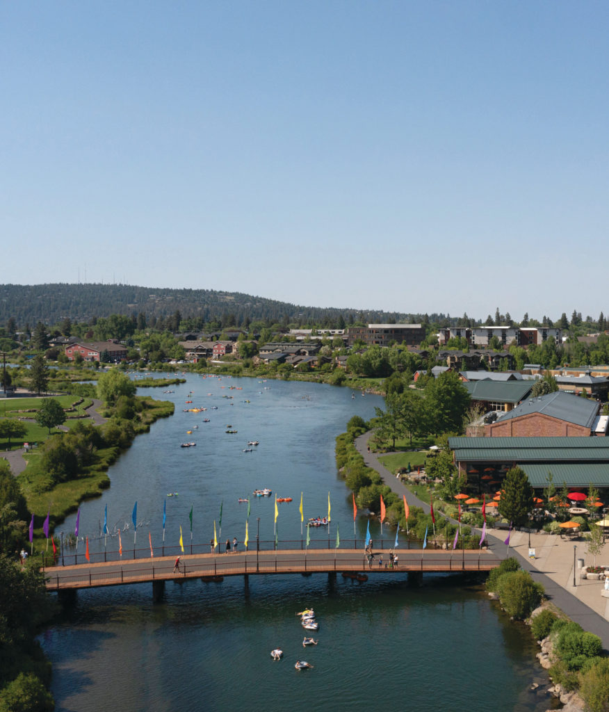 The new summer cool is floating down the Deschutes River and through Bend’s Old Mill District.