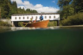 Wooden drift boats were the only and early form of transportation along the challenging McKenzie River.