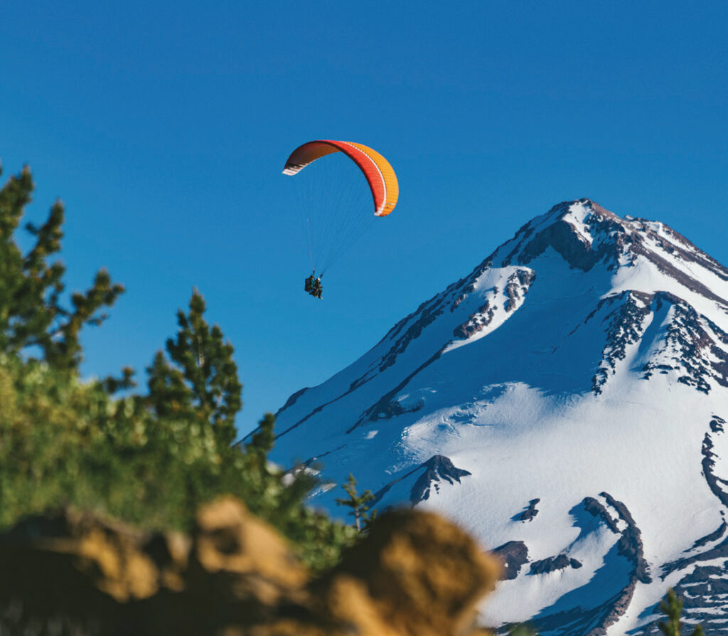 Paragliders flock to the area for its winds and open air for flight.