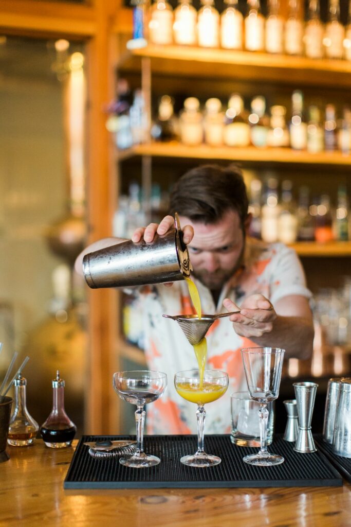 Bartender pouring drink
