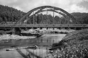 Almost a century old, the Big Creek Bridge still forms part of the scenic highway and rugged landscape south of Yachats.