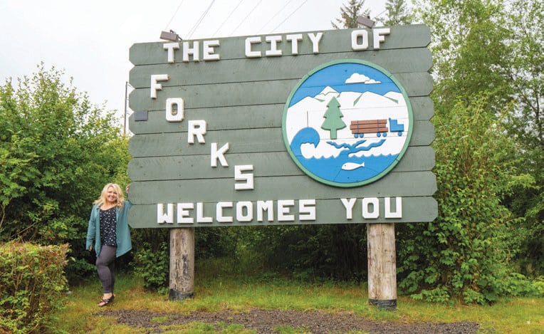 The popular movie and book series Twilight is set in the town of Forks.