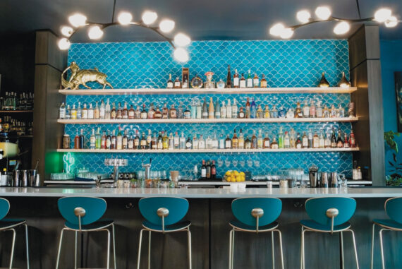 Come for the cerulean blue at the new Bar Rio.