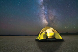 Southeastern Oregon’s Alvord Desert is one of the state’s darkest places to ogle stars and the Milky Way.
